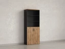 Шкаф комбинированный, регулируемые опоры, 6 уровней 900x420x2100 RM155-90x41 Дуб Юстус/Черный