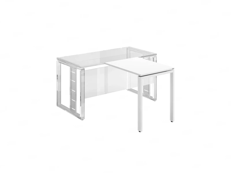 Брифинг прямой, с парящей столешнецей, на П-образном каркасе 1500x800x750 RM070-15x8 Белый/Белый