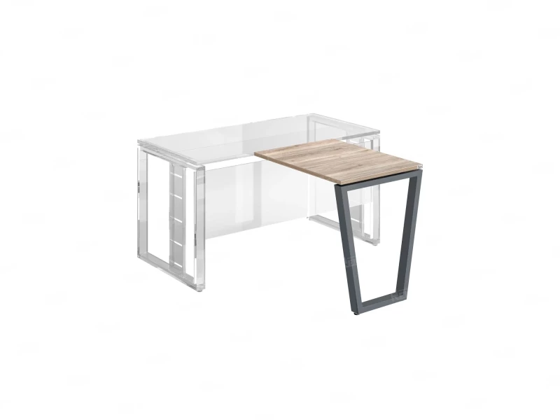 Брифинг прямой, с парящей столешнецей, на U-образном каркасе 1700x600x750 RM074-17x6 Дуб Маувелла/Серый