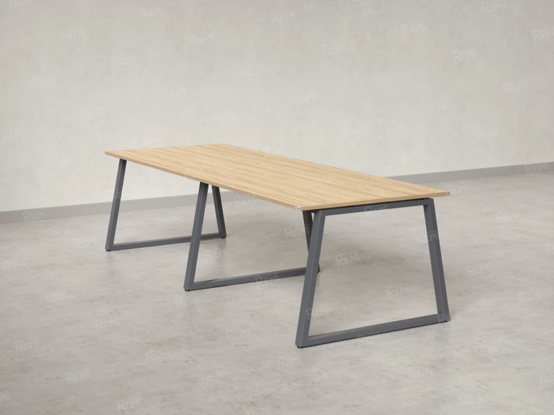 Cтол для переговоров, на A-обазном каркасе 2500x1650x750 RM083-250x165 Вяз Швейцарский светлый/Серый