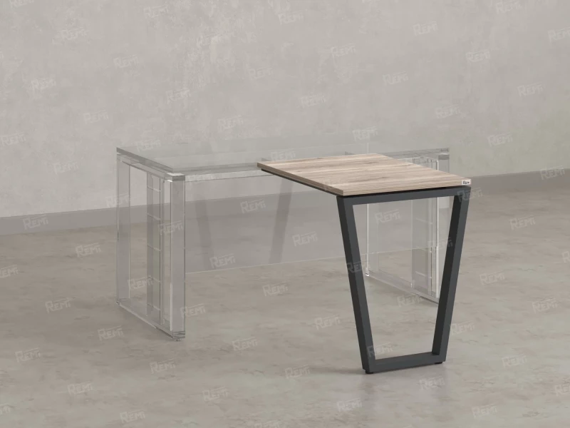 Брифинг прямой, с парящей столешнецей, на U-образном каркасе 1500x800x750 RM074-15x8 Дуб Маувелла/Серый