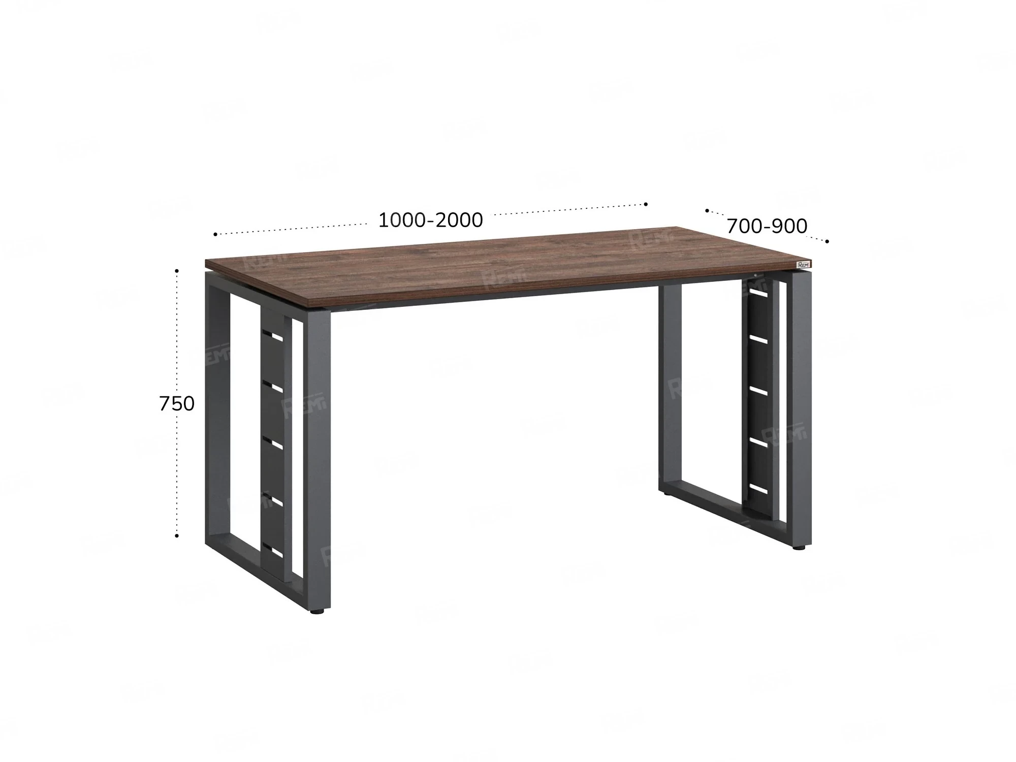 Стол прямой на О-образных опорах 1000x900x750 RM040-10x9 Дуб Апрельский шоколад/Серый