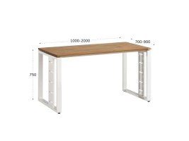 Стол прямой на О-образных опорах 1400x900x750 RM040-14x9 Юстус/Белый