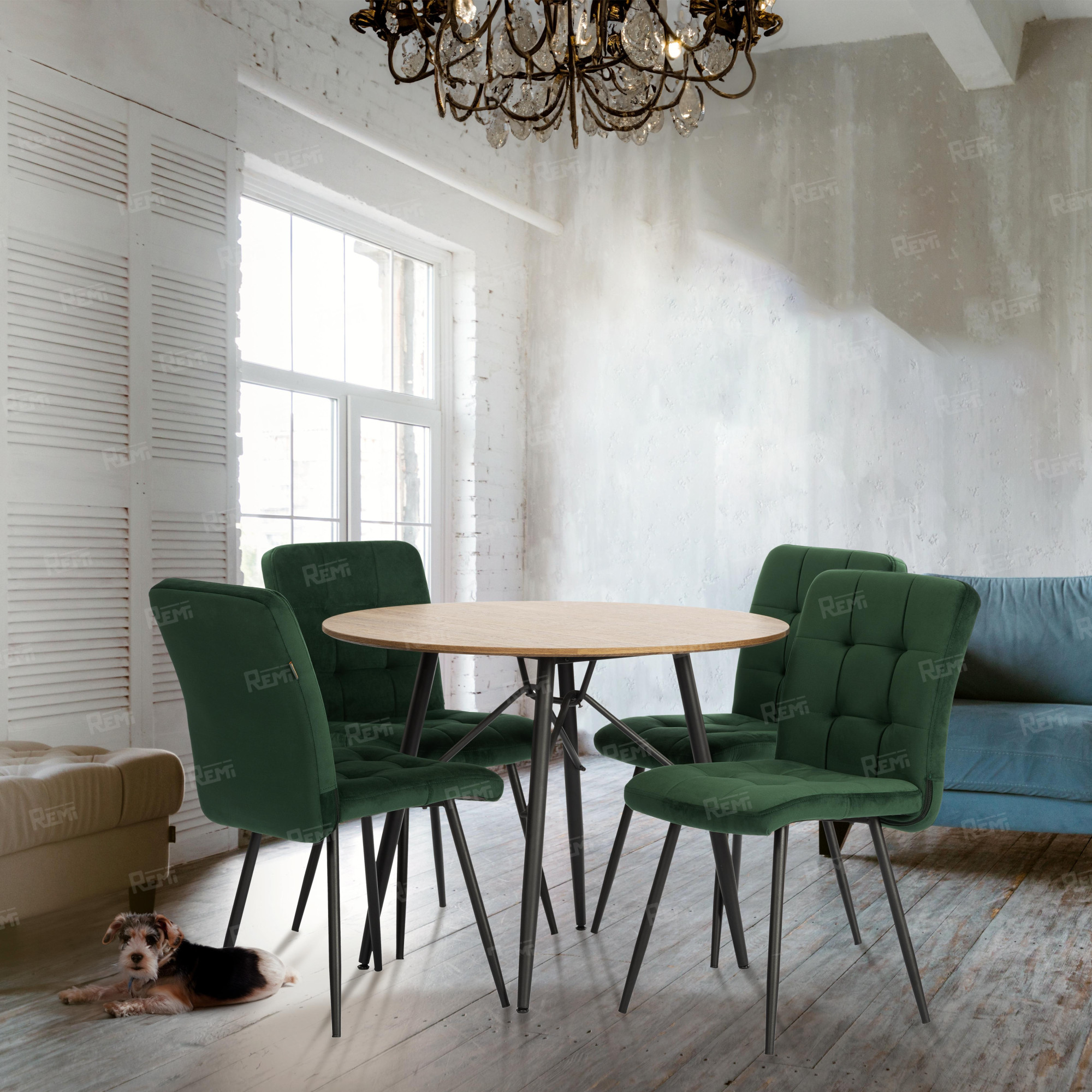 Стул обеденный Medeo Изумрудный/Изумрудный, Велюр (арт. 24302)