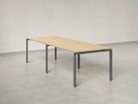 Cтол для переговоров, на П-образном каркасе 2200x1250x750 RM080-220x125 Вяз Швейцарский светлый/Серый