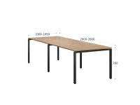 Cтол для переговоров, на П-образном каркасе 2300x1200x750 RM080-230x120 Дуб Юстус/Черный