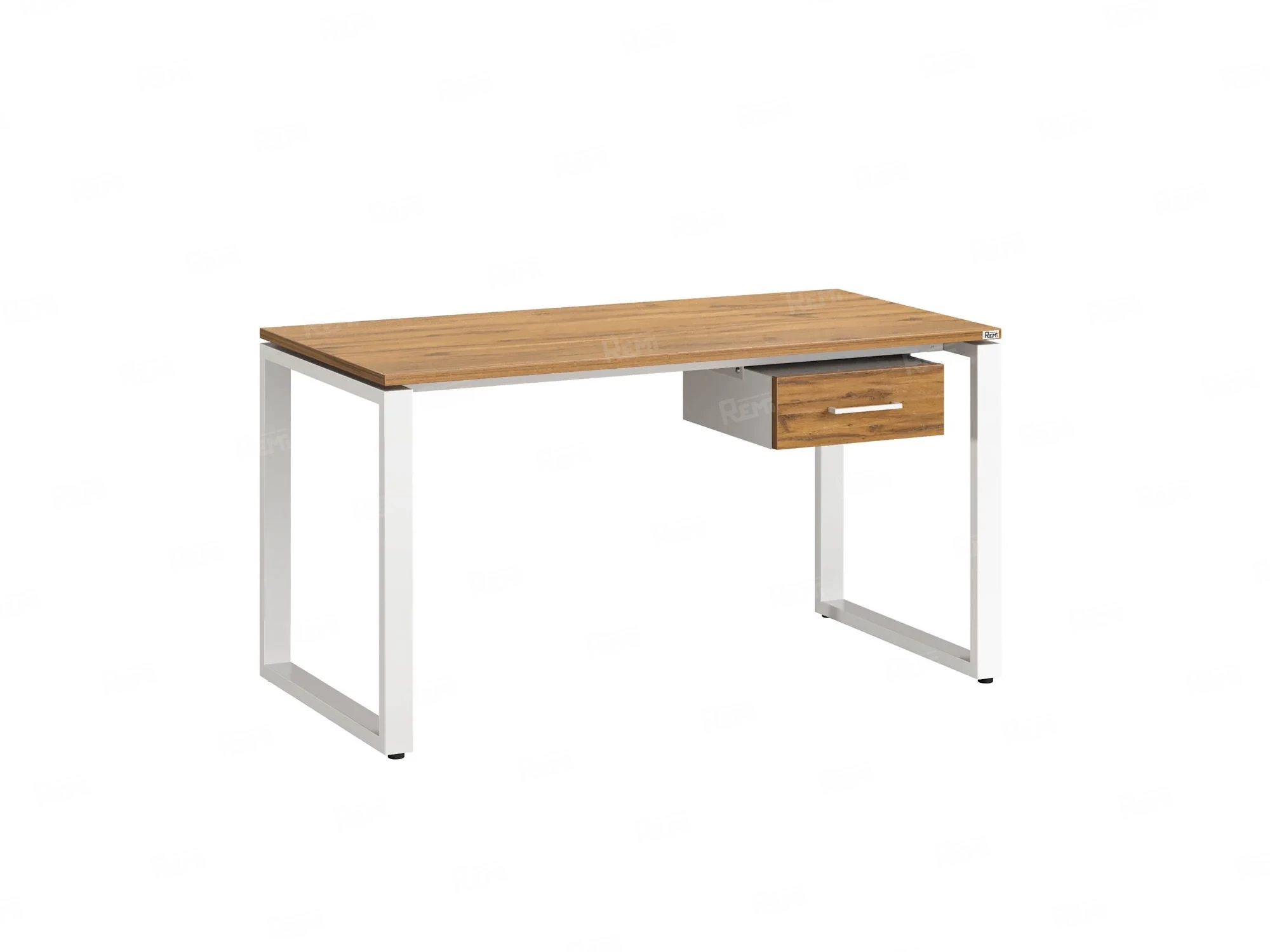Стол прямой с подвесной тумбой, О-опора 1800x700x750 RM036-18x7 Дуб Юстус/Белый