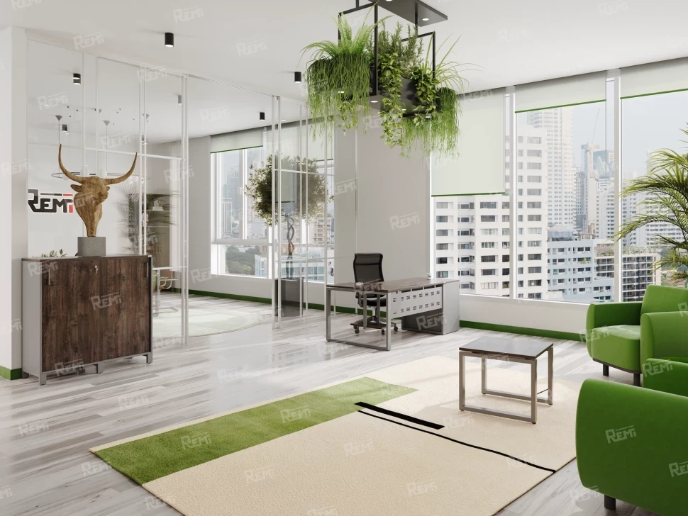 Стол прямой, подвесная тумба, ЛДСП экран, О-опора 1800x700x750 RM032-18x7 Дуб Апрельский шоколад/Серый