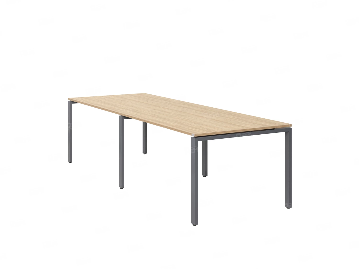 Cтол для переговоров, на П-образном каркасе 2500x1200x750 RM080-250x120 Вяз Швейцарский светлый/Серый