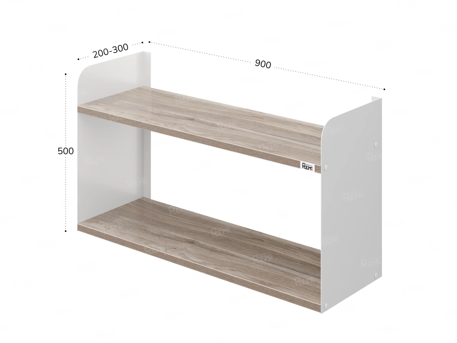 Полка настенная 900x300x500 RM190-90x30 Дуб Маувелла/Белый