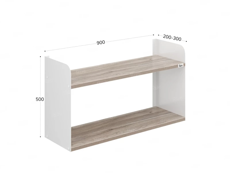 Полка настенная 900x300x500 RM190-90x30 Дуб Маувелла/Белый