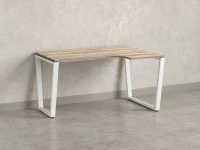 Стол угловой, U-опора, правый 1600x600/900x750, RM050-16x6-9 Дуб Маувелла/Белый