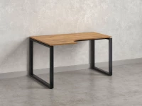 Стол угловой, О-опора, левый 1600x700/900x750, RM055-16x7-9 Дуб Юстус/Черный