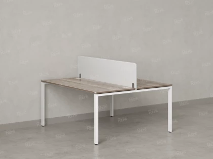 Бенч-система, 2 рабочих места, с одним тканевым экраном 1800x1200x750 RM165-1-18x12 Дуб Маувелла/Белый
