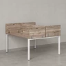 Бенч-система, 2 рабочих места, 5 ЛДСП экранов 1000x1600x750 RM165-4-10x16 Дуб Маувелла/Белый