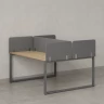 Бенч-система, 2 рабочих места, 5 тканевых экранов 1200x1400x750 RM169-3-12x14 Вяз Швейцарский светлый/Серый