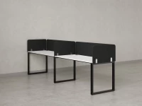 Бенч-система в 1 ряд, 2 рабочих места 5 тканевых экранов 2700x800x750 RM168-1-27x8 Белый/Черный