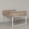 Бенч-система, 2 рабочих места, 5 ЛДСП экранов 1000x1600x750 RM169-4-10x16 Дуб Маувелла/Белый