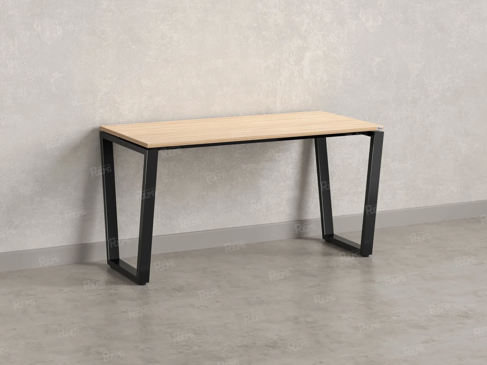 Стол прямой на U-образных опорах 1000x800x750 RM003-10x8 Вяз Швейцарский светлый/Черный