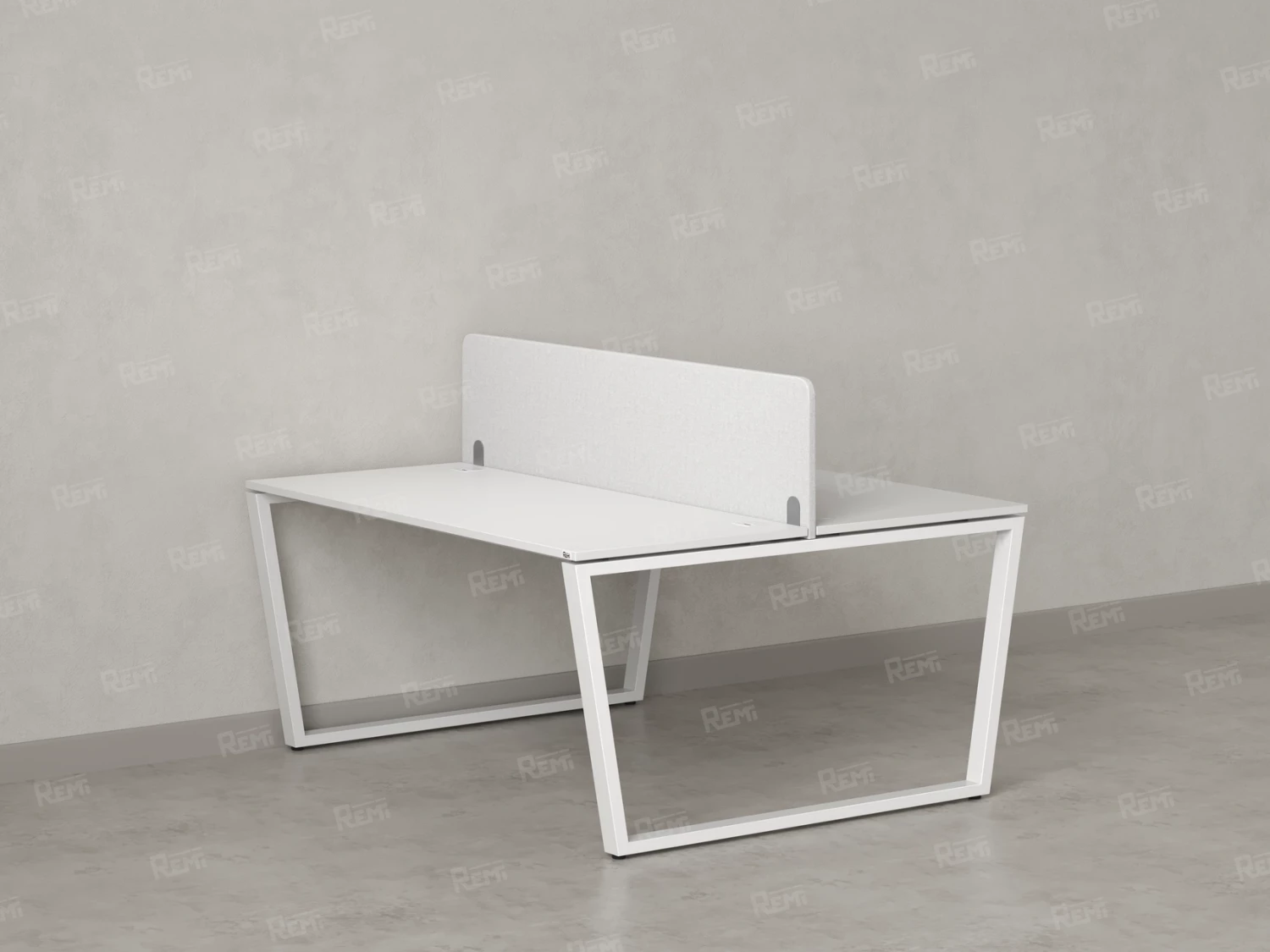 Бенч-система, 2 рабочих места, с одним тканевым экраном 1000x1400x750 RM172-1-10x14 Белый/Белый