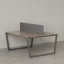 Бенч-система, 2 рабочих места, с одним тканевым экраном 1400x1400x750 RM172-1-14x14 Дуб Маувелла/Серый