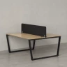 Бенч-система, 2 рабочих места, с одним тканевым экраном 1800x1600x750 RM172-1-18x16 Вяз Швейцарский светлый/Черный
