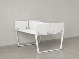 Бенч-система, 2 рабочих места, 5 тканевых экранов 1600x1600x750 RM172-3-16x16 Белый/Белый
