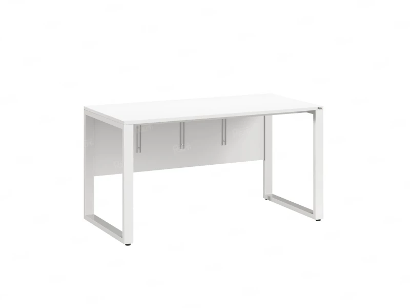 Стол прямой на О-образных опорах, экран ЛДСП 1400x700x750 RM006-14x7 Белый/Белый