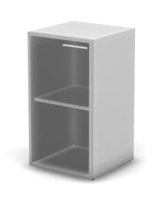 Шкаф низкий, RAC084 левый, прозрачное стекло 45,1x44,8x81,4см Прозрачное стекло/Серый камень, Серия Аккорд / Accord
