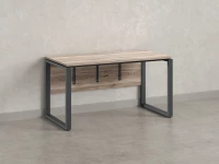 Стол прямой, О-опоры, экран ЛДСП,парящая стол-ца 1600x600x750 RM008-16x6 Дуб Маувелла/Серый