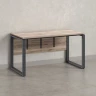 Стол прямой, О-опоры, экран ЛДСП,парящая стол-ца 1600x600x750 RM008-16x6 Дуб Маувелла/Серый