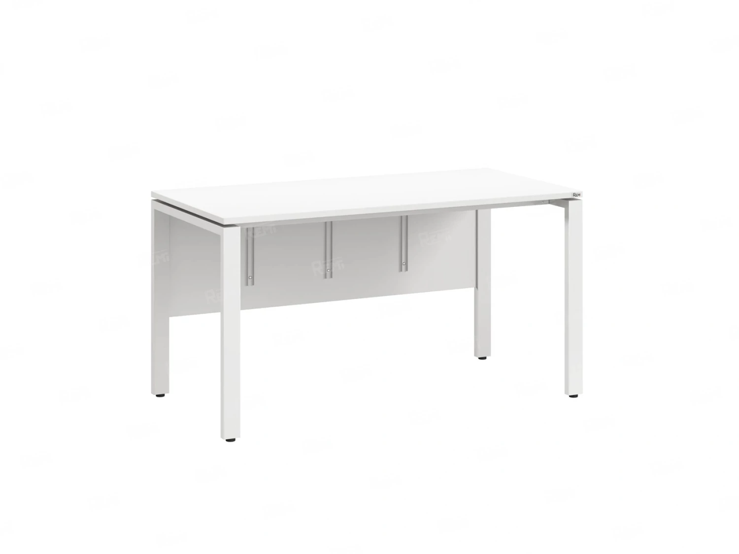 Стол прямой, П-опоры, экран ЛДСП,парящая стол-ца 1000x800x750 RM007-10x8 Белый/Белый
