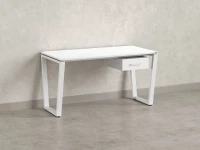 Стол прямой с подвесной тумбой, U-опора 2000x600x750 RM034-20x6 Белый/Белый
