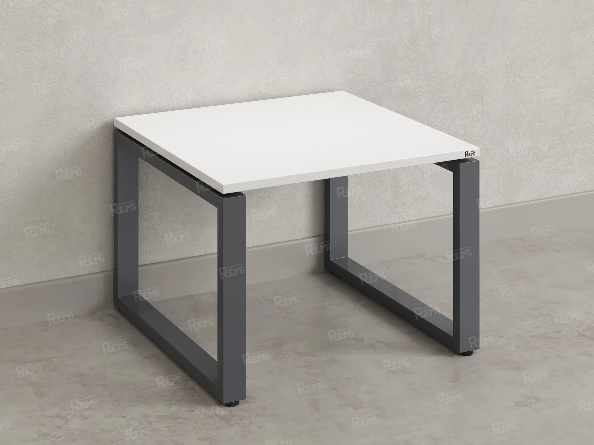 Журнальный стол с полкой 800x800x550 RM182-8x8 Белый/Серый