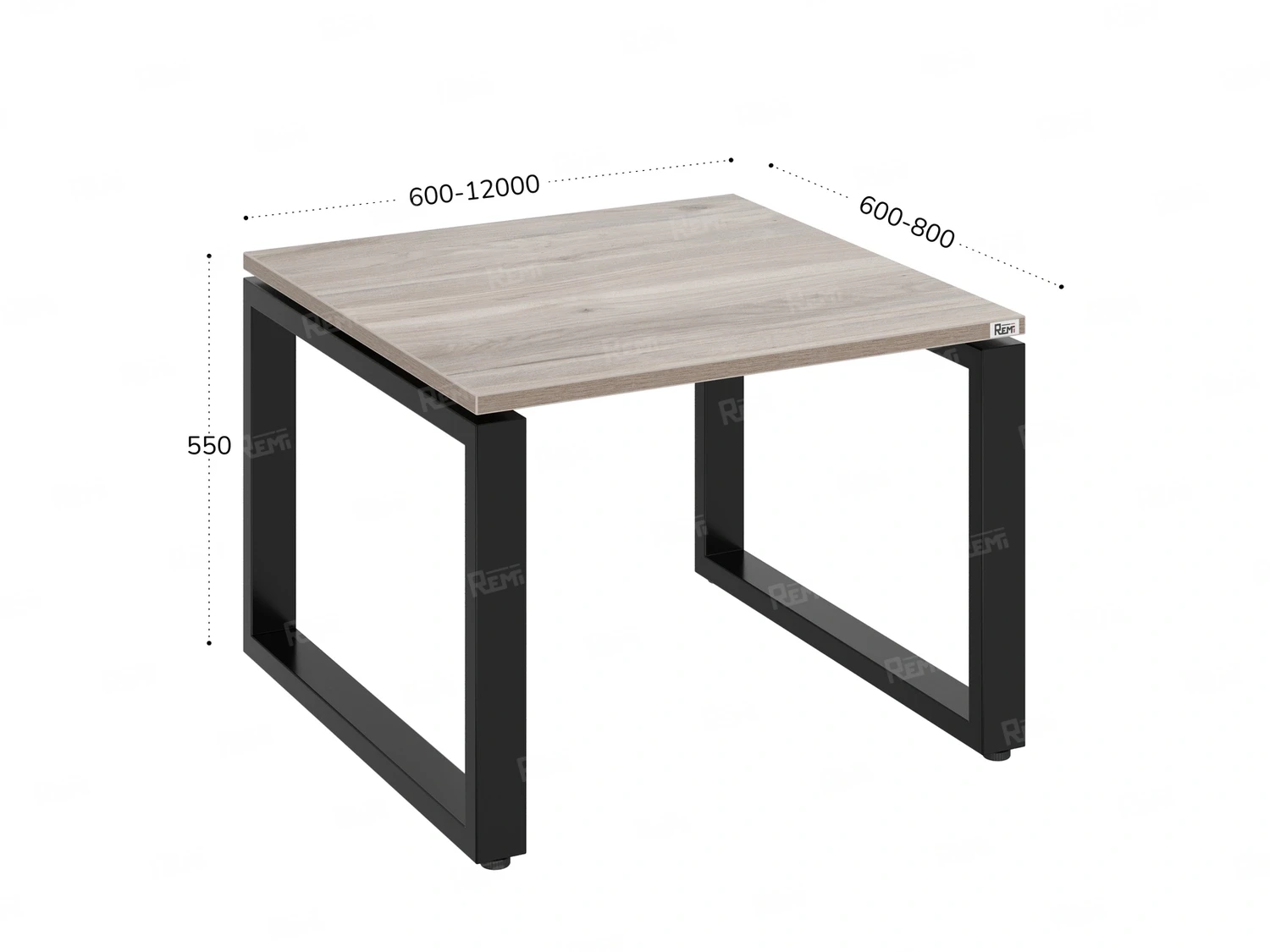 Журнальный стол с полкой 900x700x550 RM182-9x7 Дуб Маувелла/Черный