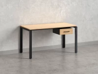 Стол прямой с подвесной тумбой, П-опора 2000x700x750 RM038-20x7 Вяз Швейцарский светлый/Черный