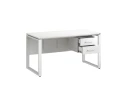 Стол прямой, подвесная тумба, ЛДСП экран, О-опора 1600x800x750 RM033-16x8 Белый/Белый