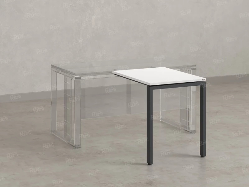 Брифинг прямой, с парящей столешнецей, на П-образном каркасе 1700x600x750 RM070-17x6 Белый/Серый