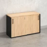 Низкий шкаф-купе на регулируемых опорах 1200x420x750 RM125-120x42 Вяз Швейцарский светлый/Черный