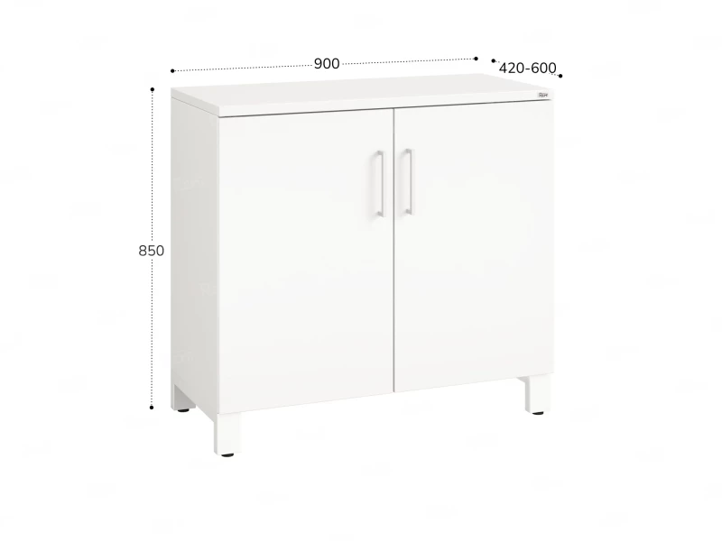 Шкаф низкий распашной, 2 уровня 900x420x850 RM147-90x42 Белый/Белый