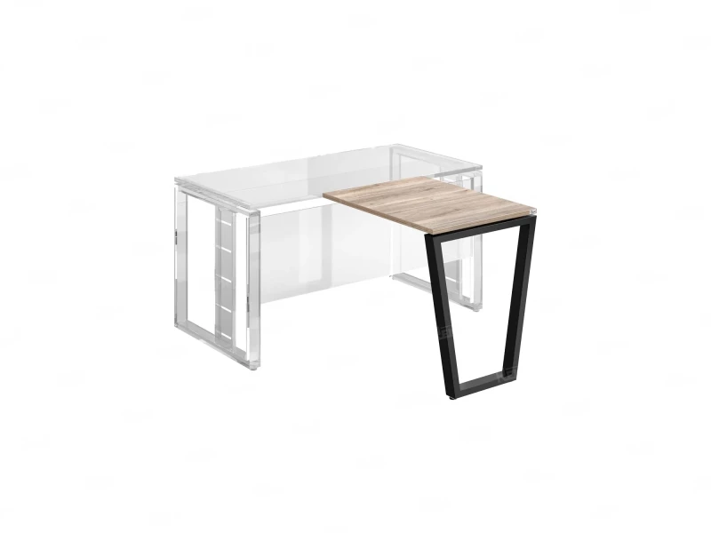 Брифинг прямой, с парящей столешнецей, на U-образном каркасе 1700x600x750 RM074-17x6 Дуб Маувелла/Черный