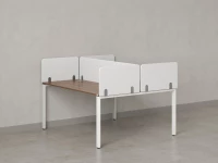 Бенч-система, 2 рабочих места, на П-образных опорах, 5 тканевых экрана 1800x1600x750 RM165-3-18x16 Дуб Юстус/Белый