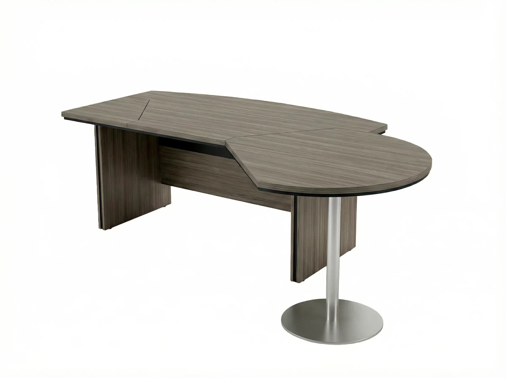 BRL RB069-255x150R Стол руководителя с брифингом правый 2550х1500х760 Шорвуд/Черный