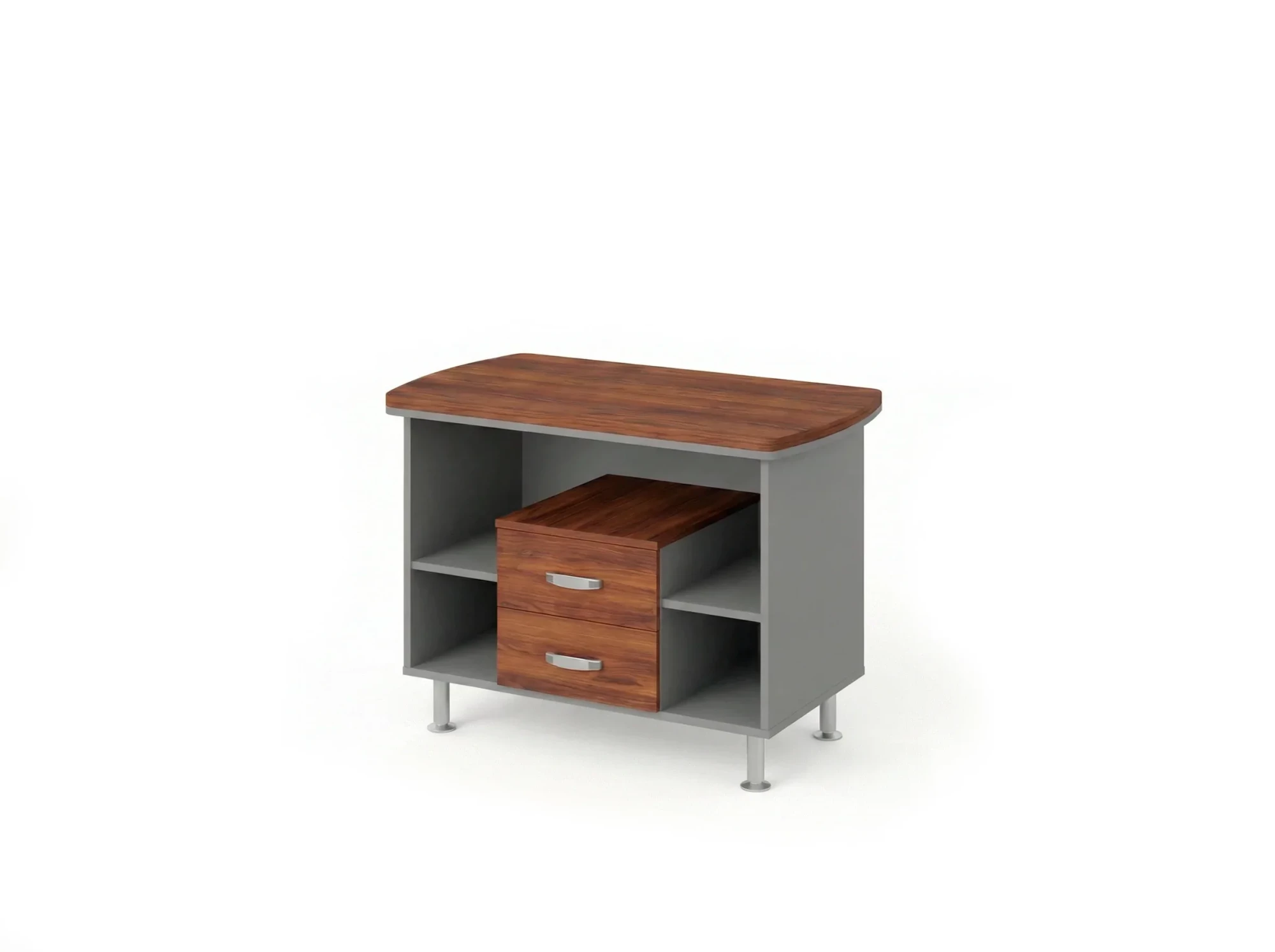 BRL RB074-120x60 Тумба сервисная на цокольных опорах 1200х600х760 Орех Вармия/Серый вулканический