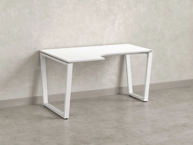 Стол угловой, U-опора, левый 1800x800/1000x750, RM051-18x8-10 Белый/Белый