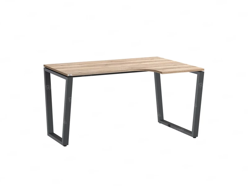 Стол угловой, U-опора, правый 1600x600/900x750, RM050-16x6-9 Дуб Маувелла/Серый