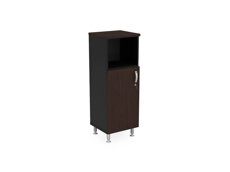 BRL RB048-45х43L Шкаф-стеллаж узкий 3 уровня левый 450х430х1290 Венге/Черный