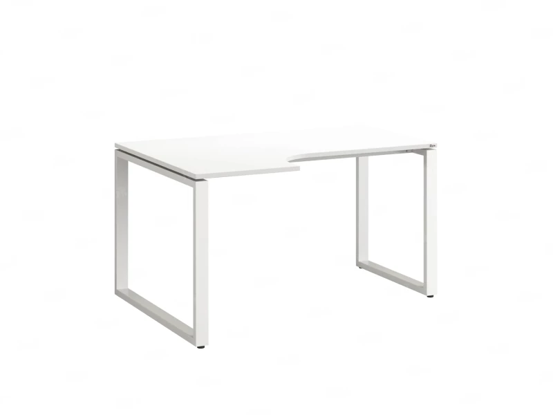 Стол угловой, О-опора, левый 1600x800/1000x750, RM055-16x8-10 Белый/Белый