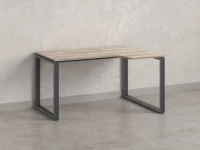 Стол угловой, О-опора, правый 1400x600/900x750, RM054-14x6-9 Дуб Маувелла/Серый
