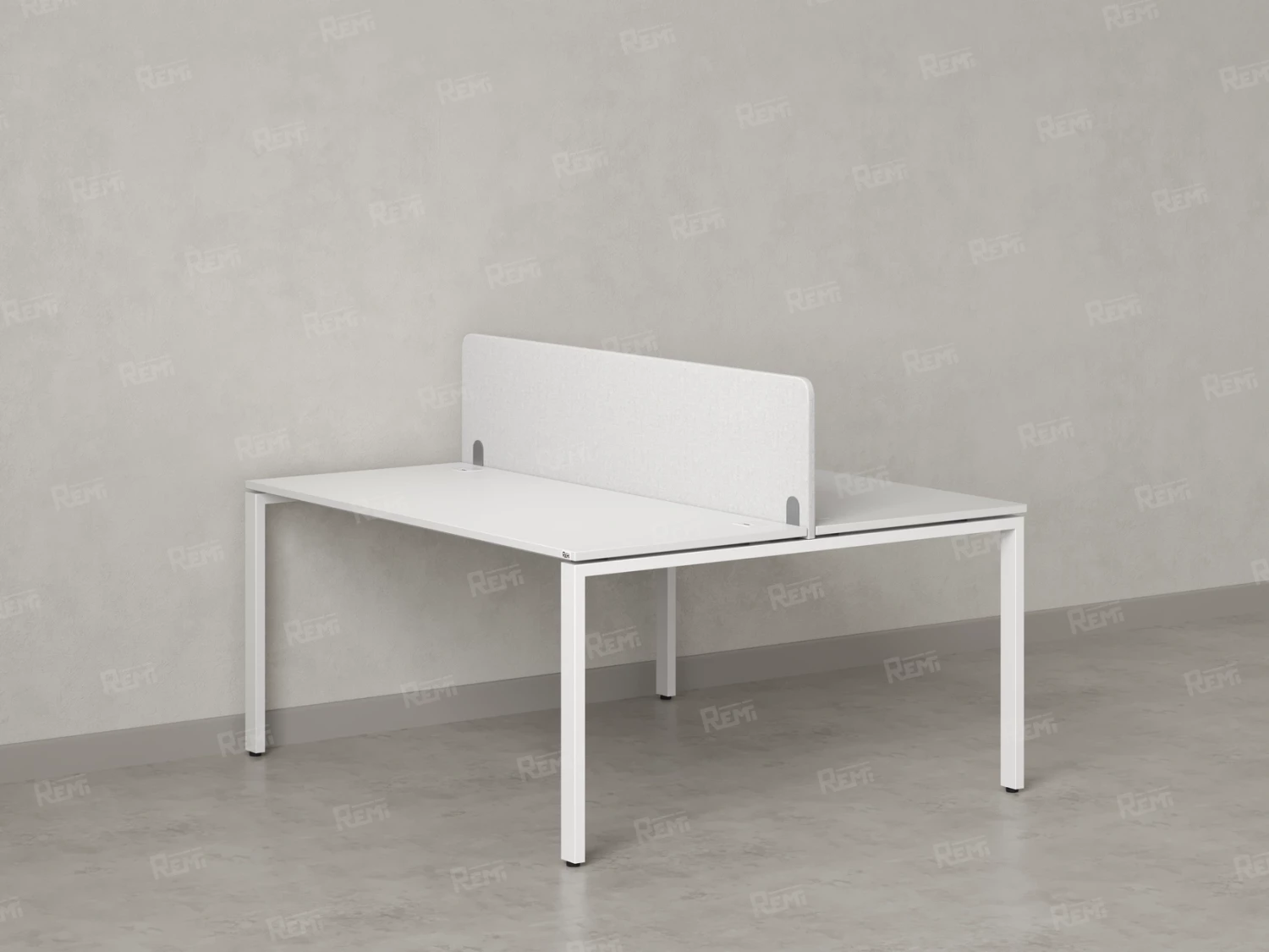 Бенч-система, 2 рабочих места, с одним тканевым экраном 1400x1200x750 RM165-1-14x12 Белый/Белый